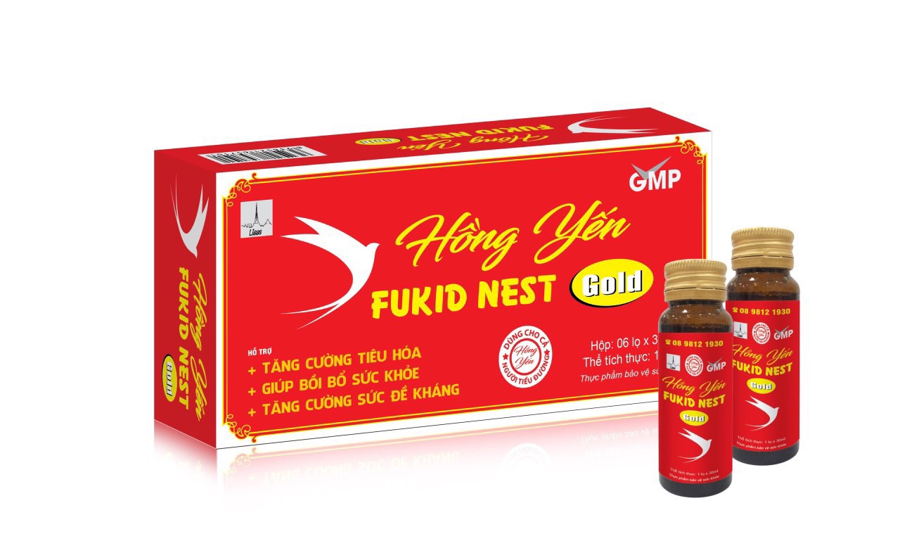 Lisse HỒNG YẾN FUKID NEST- Hộp 6 lọ x 30 ml - Bồi bổ cơ thể và khí huyết ,tăng cường sức khỏe