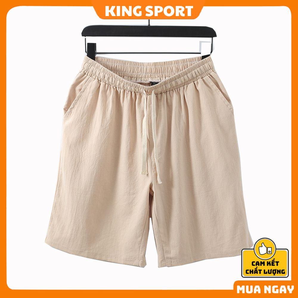 Quần short đũi nam nữ form rộng vải đũi thái dày dặn mềm mịn thoáng mát mặc nhà thể thao BIBINO