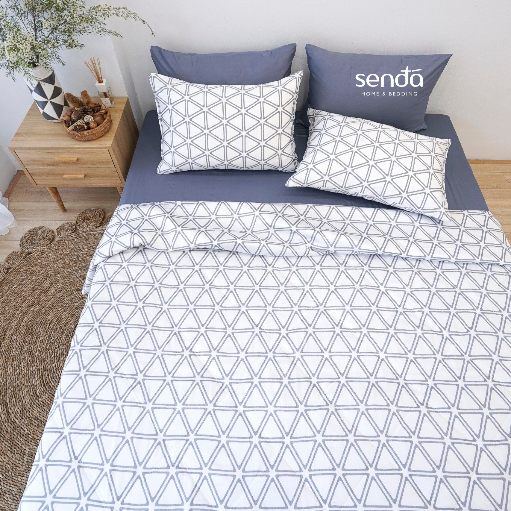 Vỏ chăn trần bông lồng được ruột Lụa Tencel 2mx2m2 Sen Đá Home Bedding họa tiết, mền chần mùa đông, hè cao cấp