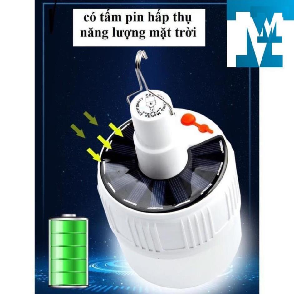 Đèn Led Tích Điện Năng Lượng Mặt Trời Có Điều Khiển Từ Xa 5 Chế Độ Sáng ( Bóng Tròn)