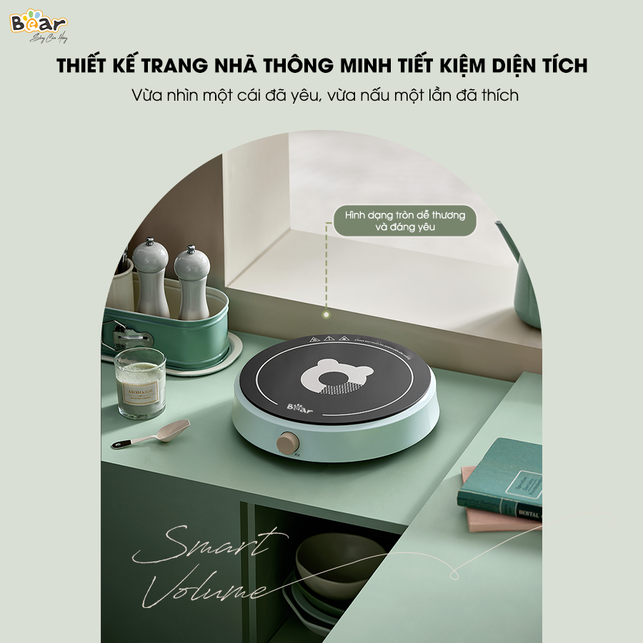 Bếp Điện Từ Bear Đa Năng 8 Mức Nhiệt Thích Hợp Đa Số Các Loại Nồi Mặt Bếp Làm Từ Gốm Thủy Tinh Cao Cấp SB-BT21W - Hàng Chính Hãng