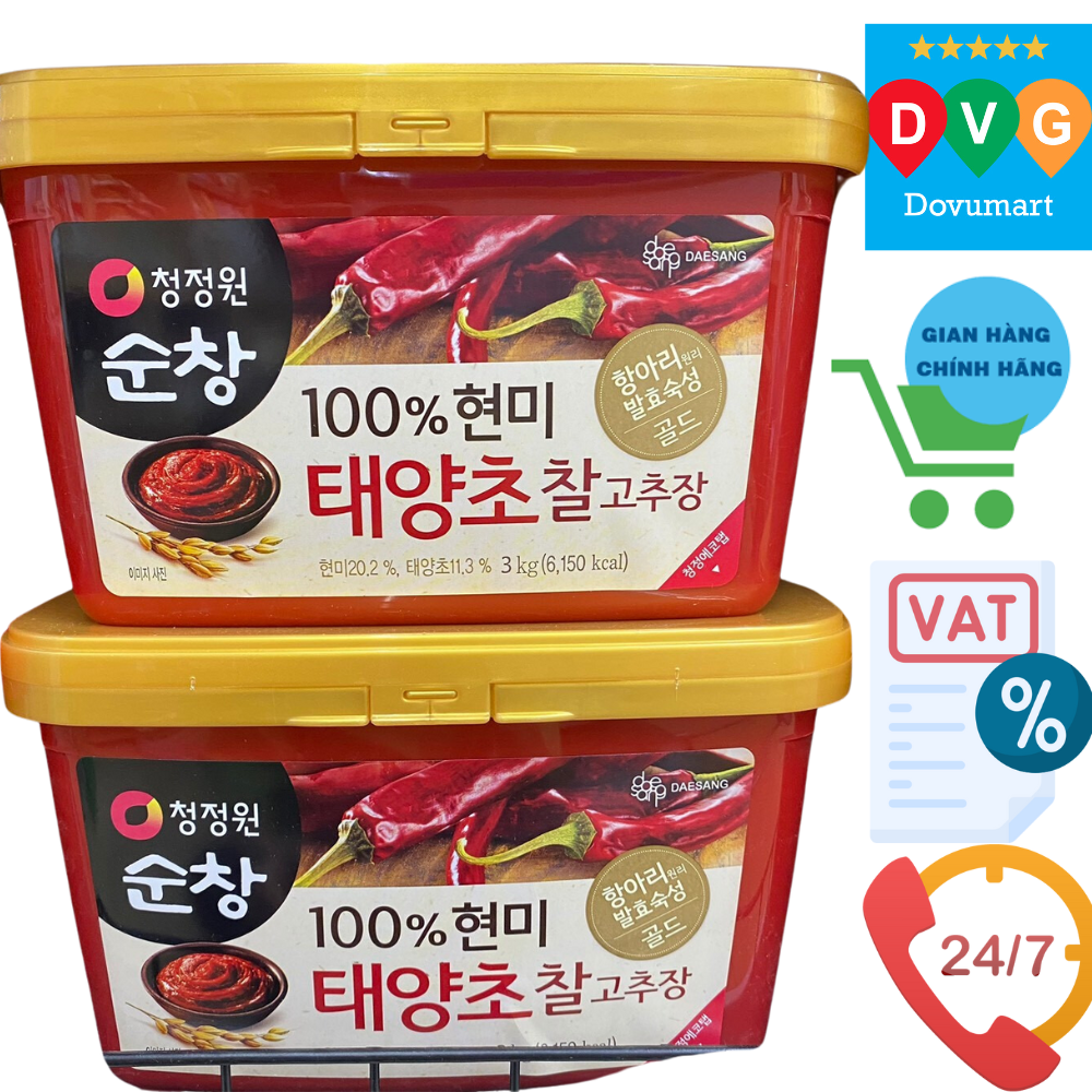 Tương Ớt Cay Gochujang Gold Daesang Hàn Quốc Hộp 3KG / 대상) 찰고추장/P사각 3KG