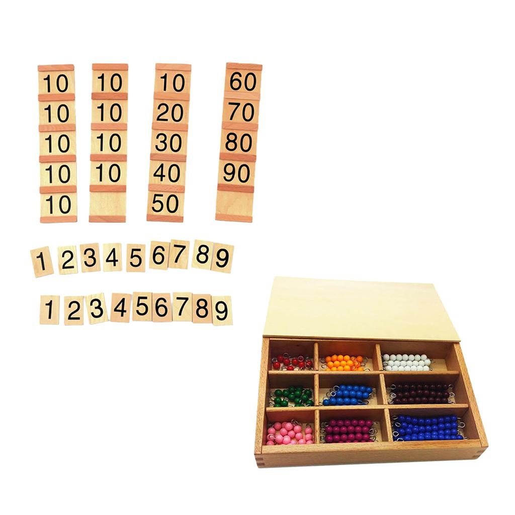 Beads Counting Insert Wood Board Counting Number Kids Educational Toy