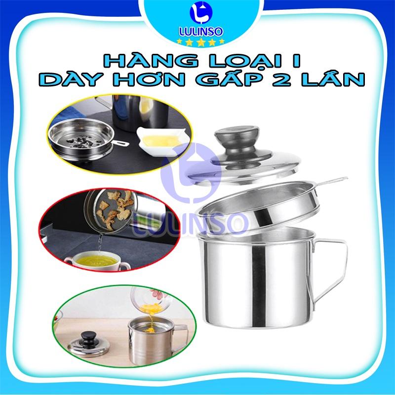 Bình Lọc Dầu Ăn 1,5L INOX 304. Lọc dầu ăn xả bỏ cặn, Ca lọc dầu ăn, Bình đựng dầu, hũ chứa đựng dầu mỡ lọc cặn dầu chiên