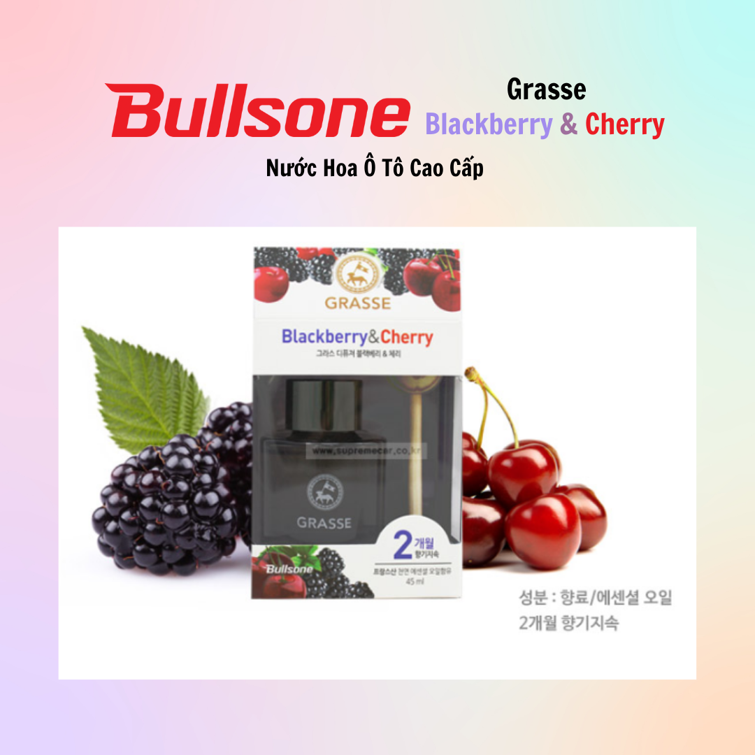 Nước Hoa Ô Tô Cao Cấp Bullsone Grasse Grapefruit & Peony /Grasse Blackberry & Cherry - Nhiều Hương Lựa Chọn - Hàng chính hãng