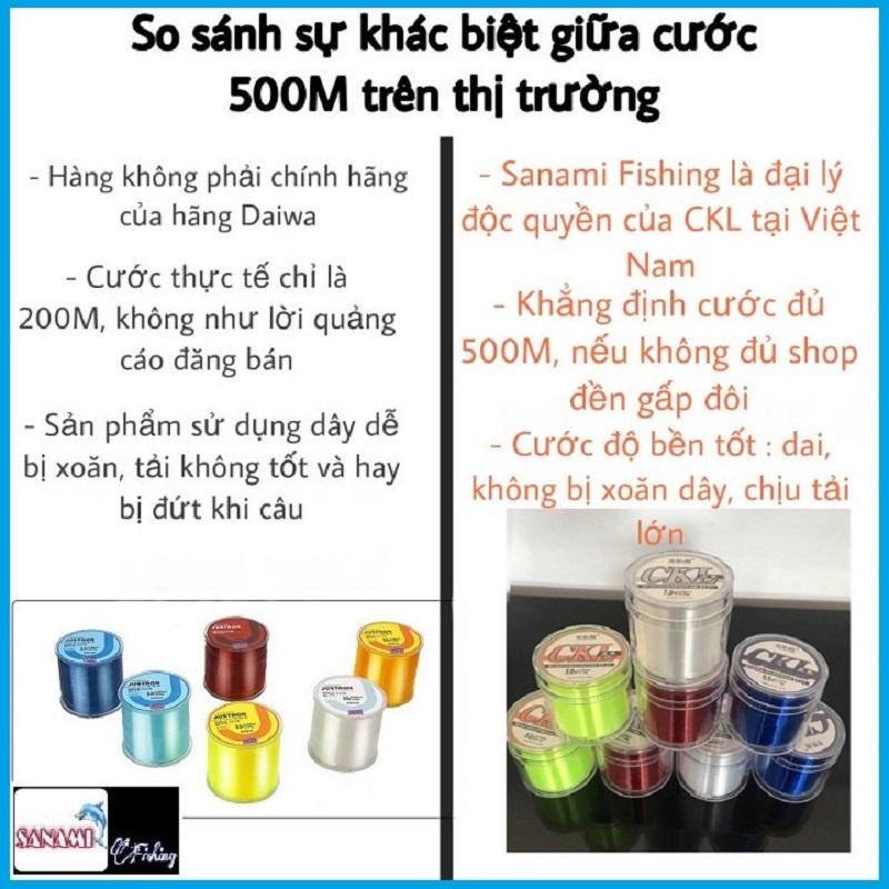 Cước Câu Cá Nhật Bản CKL 500M Vô Cùng Dẻo Dai,Độ Bền Cao Và Cắt Nước Tốt DCR2 - Sanami Fishing Store