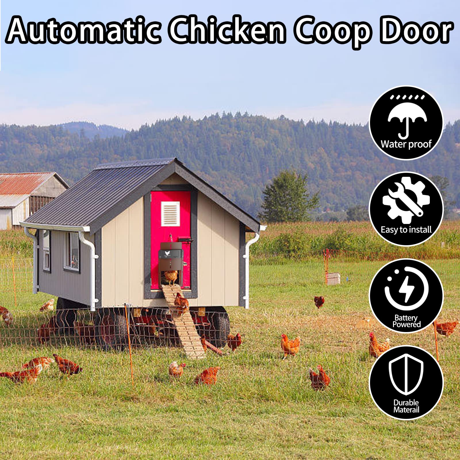 Cửa Lùa Gà Tự Động Đóng Mở Automatic Chicken House Door