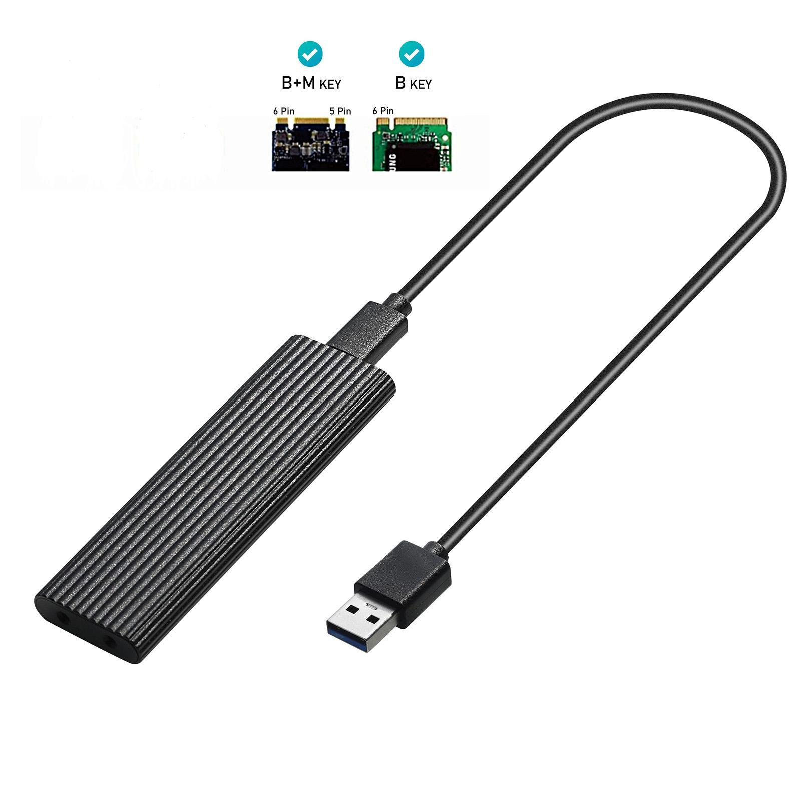 2x USB 3.0 to NGFF M.2 B Key SSD External Enclosure Case Cover Adapter