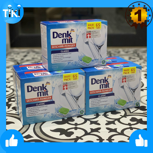 [Hàng Nhập khẩu Đức] Viên Rửa Chén Bát Denkmit Geschirr Reiniger Tabs nhập khẩu Đức - Combo 10 Viên dành cho máy rửa bát