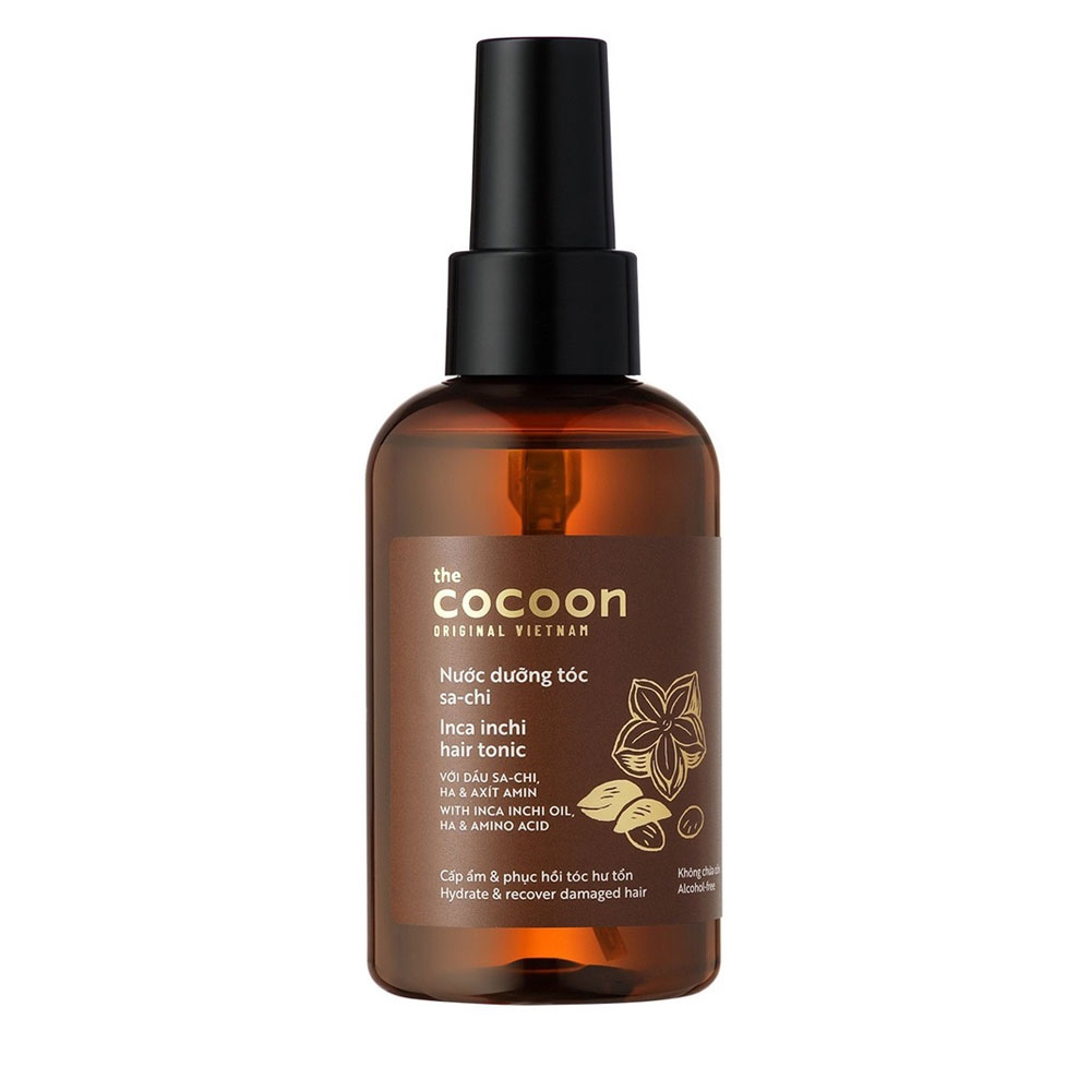 Nước dưỡng tóc Sa-chi Cocoon giúp cấp ẩm và phục hồi hư tổn 140ml từ tinh dầu sachi và HA