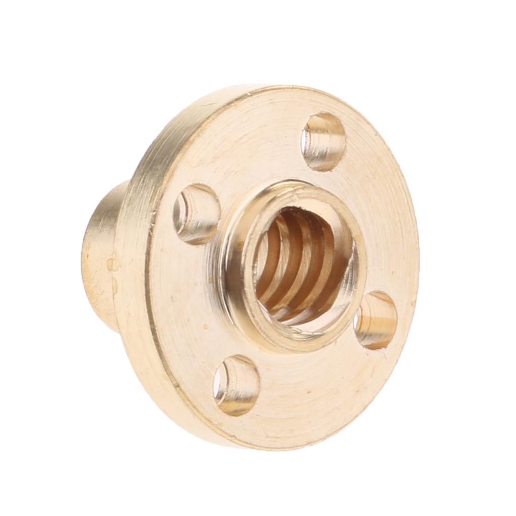 2 Pieces Brass T8 Nut 2mm Pitch for 3D printer 8mm Threaded Rod Screw