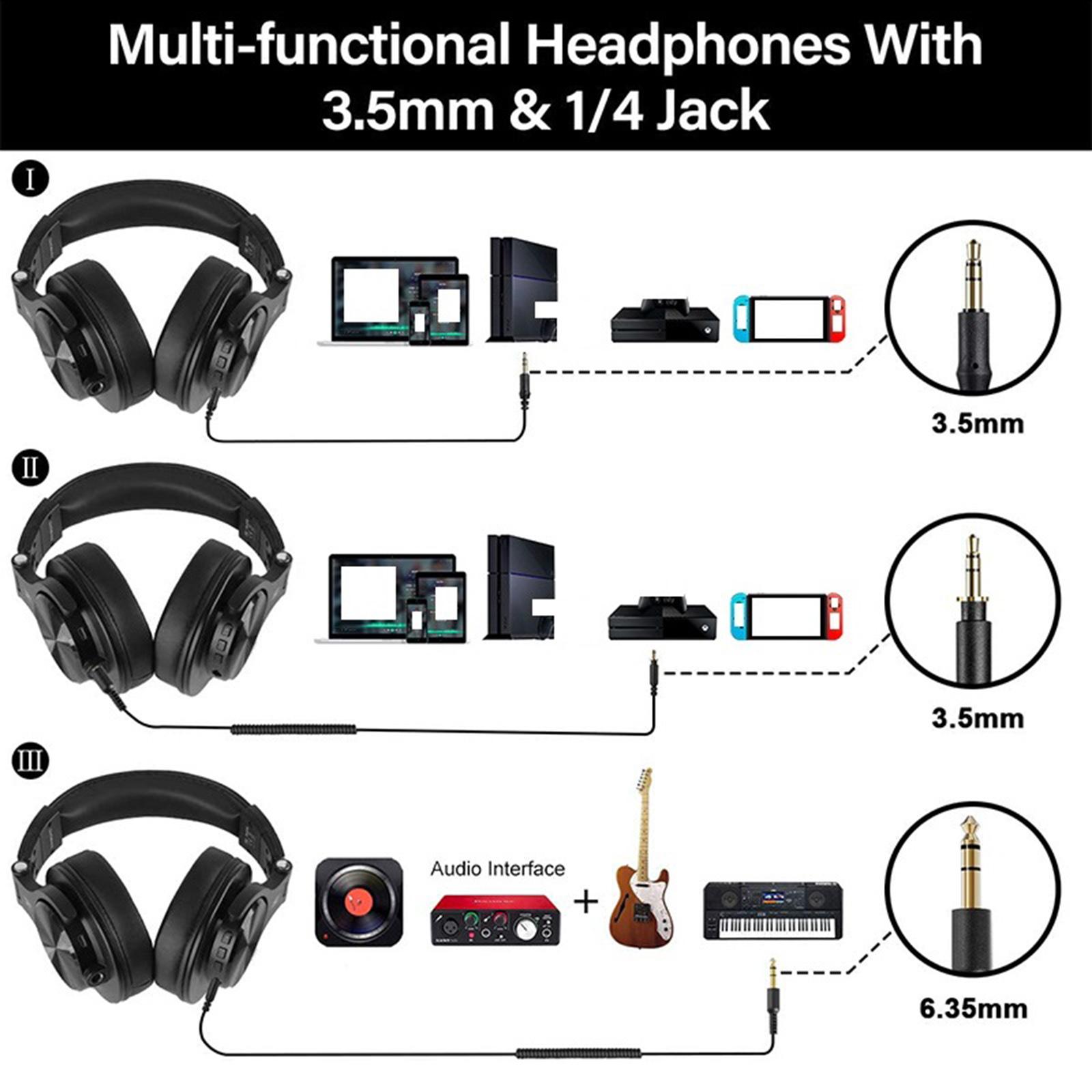 A70 Over-Ear DJ Bluetooth Headphone Headsets for Studio Monitoring Black