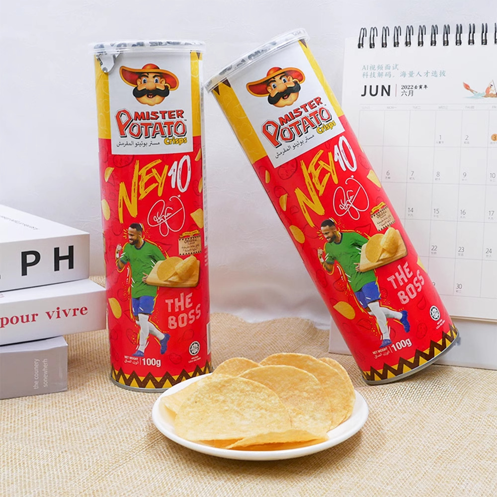 Bimbim khoai tây chiên dạng lát Mister Potato hộp có hình Neymar đủ vị 100g An Gia Sweets & Snacks
