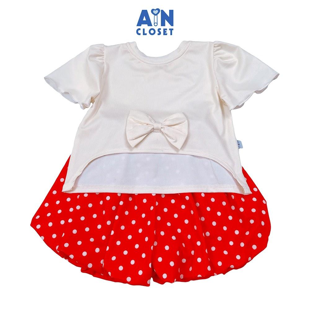 Bộ quần áo Ngắn bé gái họa tiết Bé Dâu Đỏ Thun cotton - AICDBGFYNIEE - AIN Closet