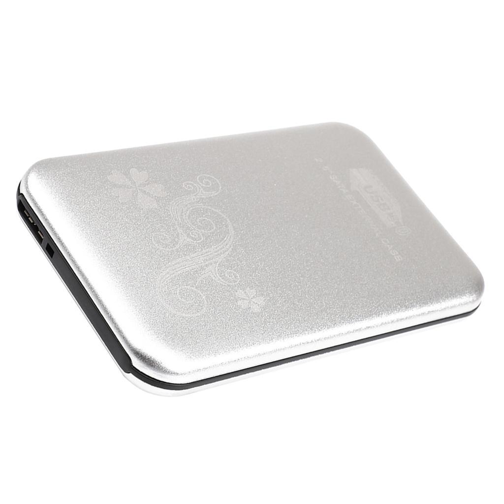 80G HDD Enclosure 2.5" SATA to USB 3.0 SSD Hard Disk Drive Case Silver