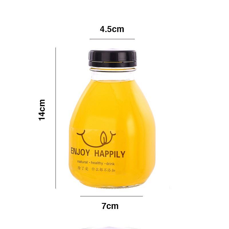 Combo 5 Bình Thủy Tinh 300ml - 500ml Dáng Lùn Đựng Đồ Uống, Nước Ép, Sinh Tố...