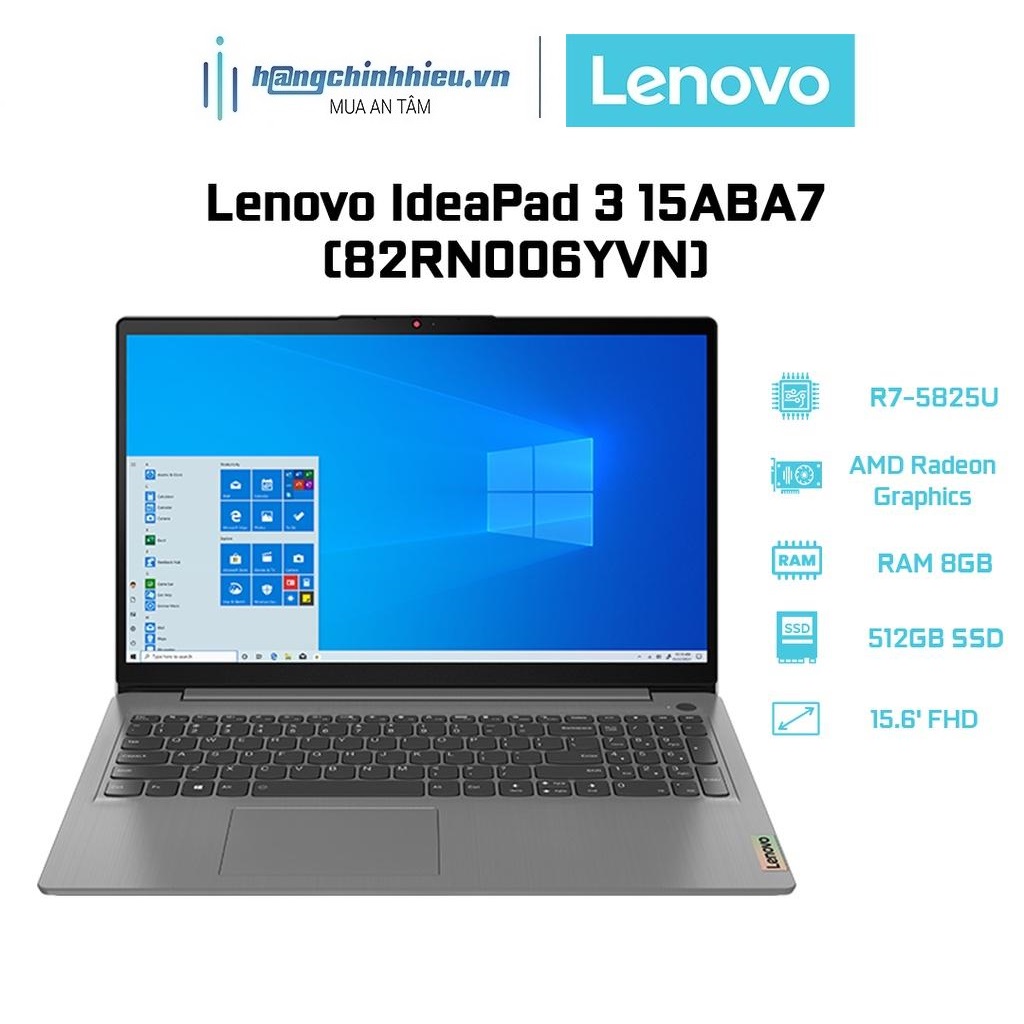 Laptop Lenovo IdeaPad 3 15ABA7 82RN006YVN (R7-5825U | 8GB | 512GB | AMD Radeon Graphics | 15.6' FHD | Win 11) Hàng chính hãng