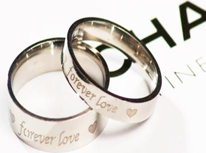 Nhẫn đôi titan valentine forever love cao cấp không đen vĩnh viễn ANC137