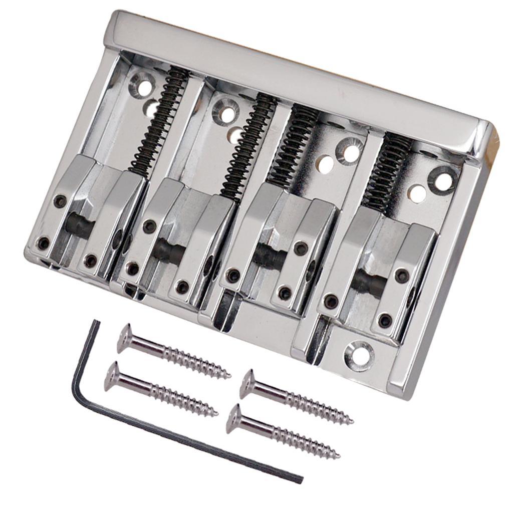 Black Professional 4 String Bass Bridge for Electric Bass Guitar