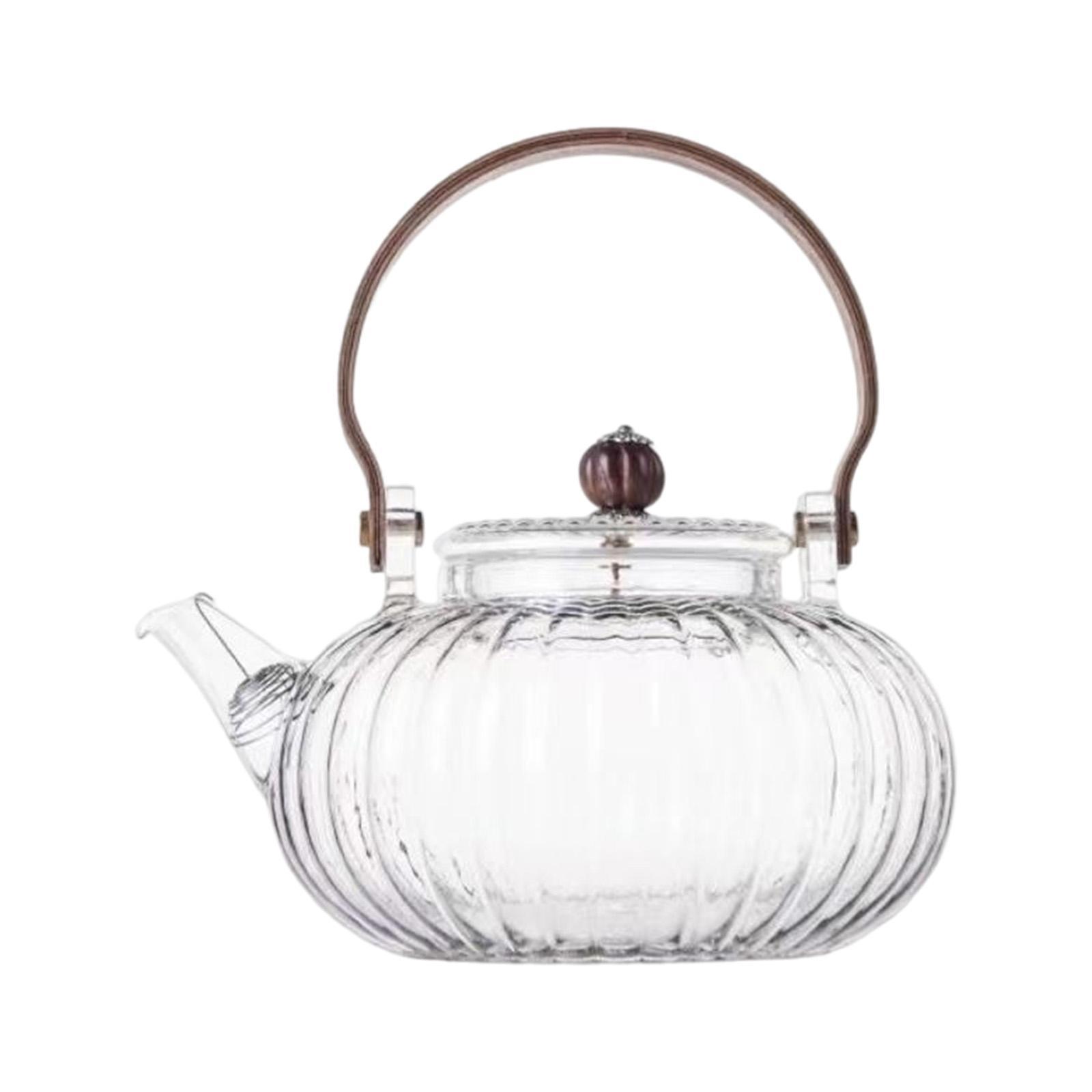 Clear Glass Teapot 750ml Hand Blowing Borosilicate Tea Kettle Tea Pot