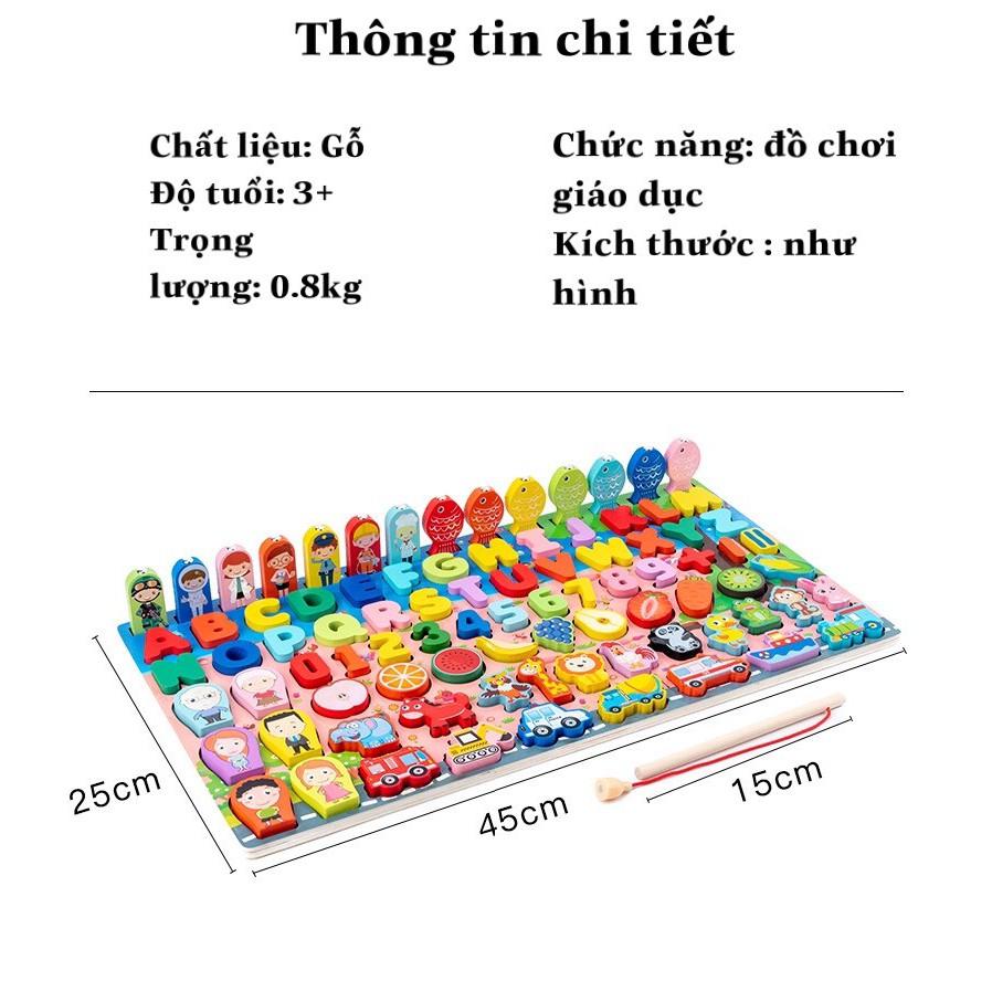 BỘ ĐỒ CHƠI GỖ THÔNG MINH CHO BÉ MẪU MỚI NHẤT( kèm chữ cái)