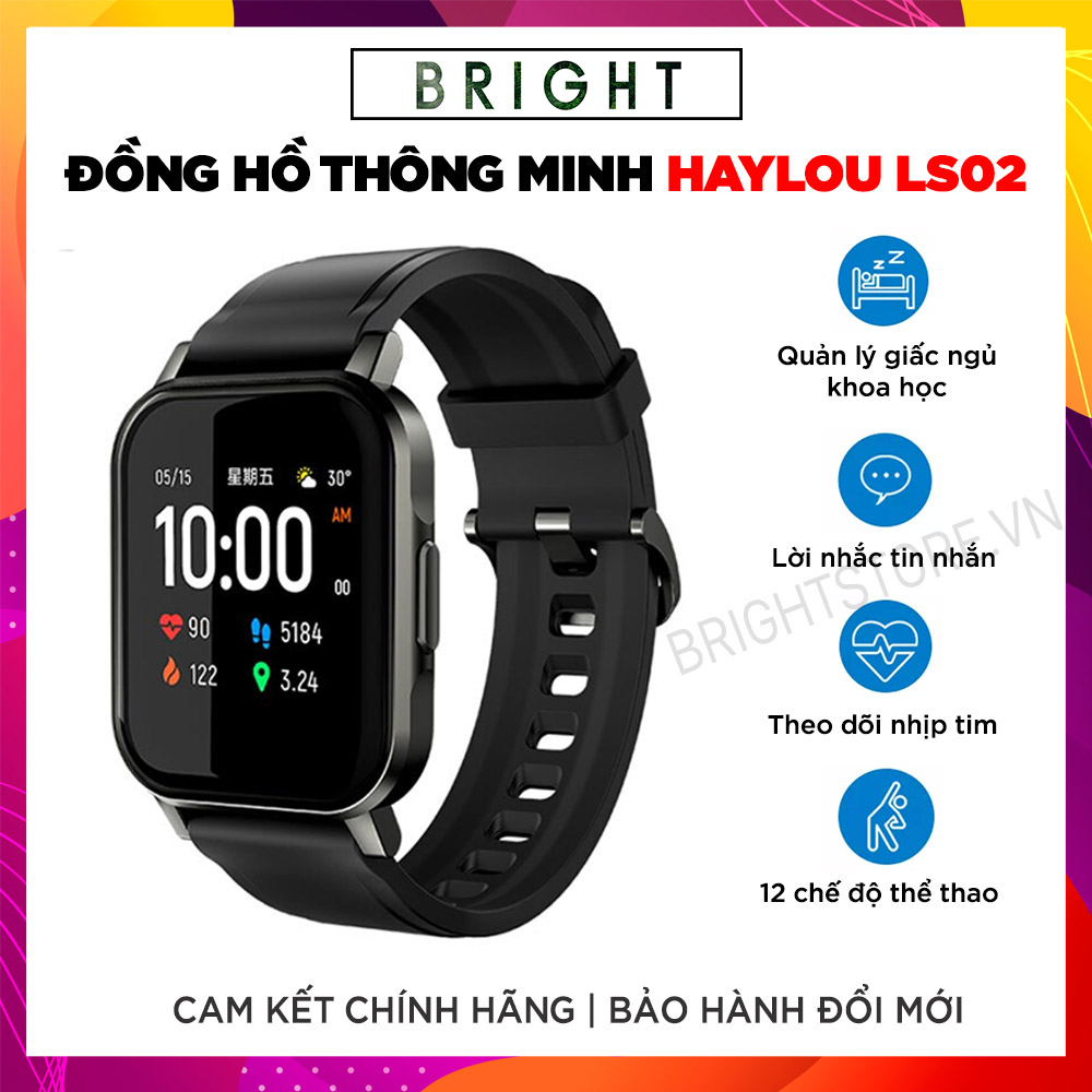 Đồng Hồ Thông Minh HAYLOU LS02 ( Phiên Bản Quốc Tế Mới Nhất 2020) - Hàng Chính Hãng