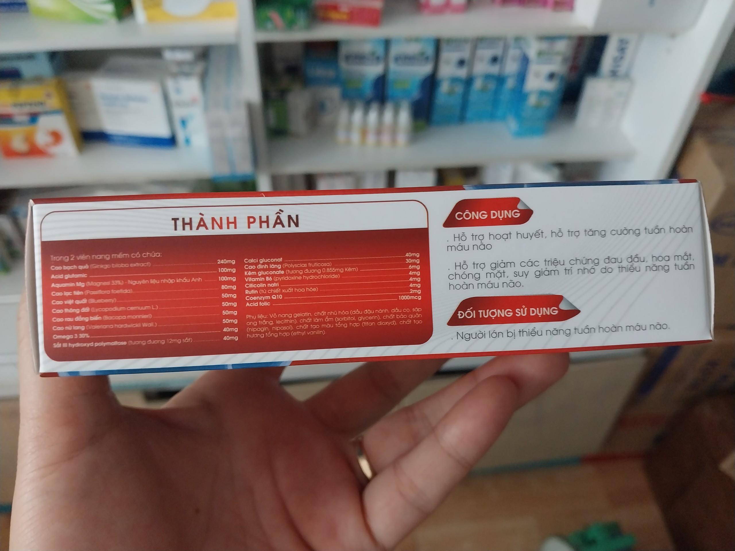 Bổ não Brain Plus GP Pharm,hỗ trợ hoạt huyết, tăng cường lưu thông máu não, hộp 30 viên