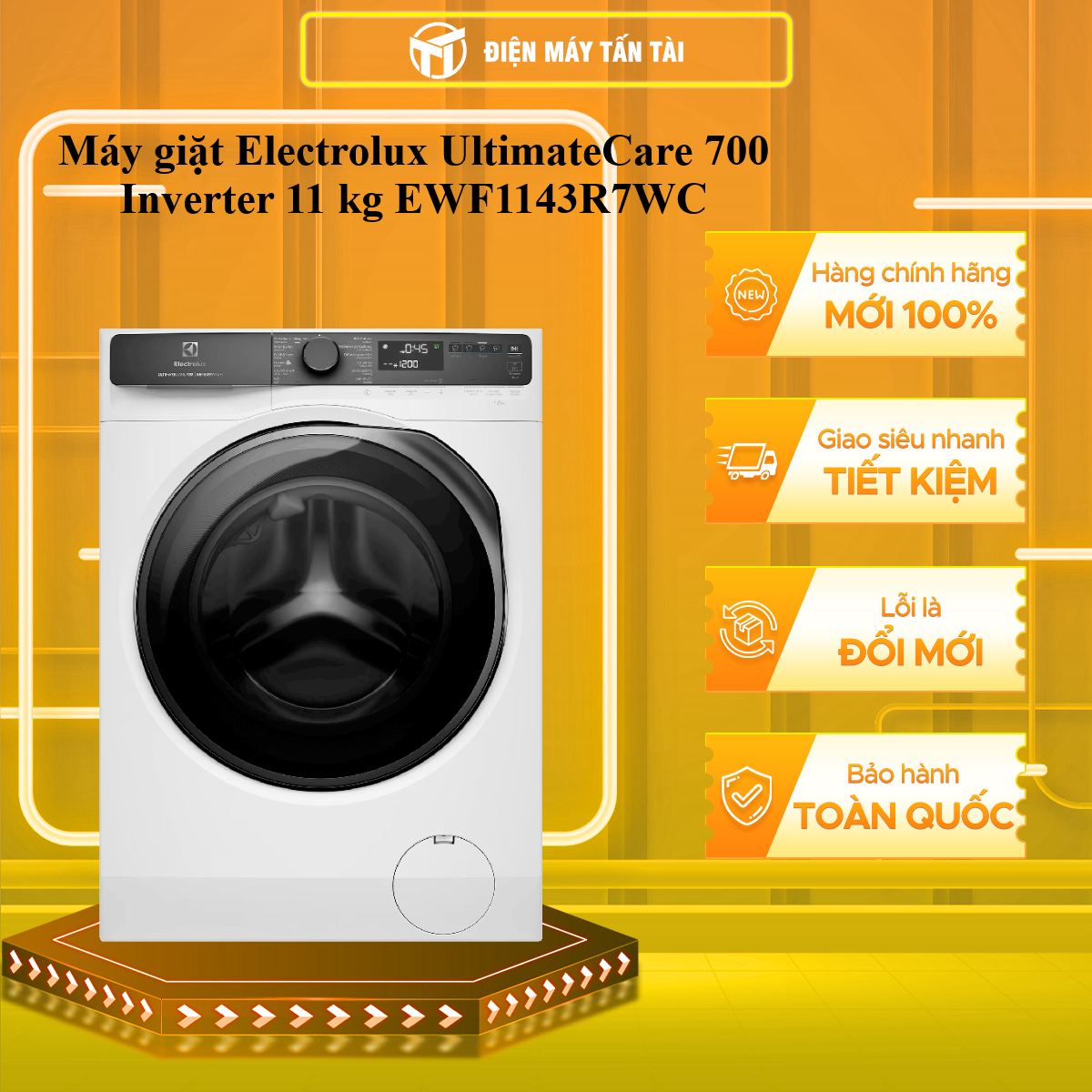 Máy giặt Electrolux UltimateCare 700 Inverter 11 kg EWF1143R7WC - HÀNG CHÍNH HÃNG - CHỈ GIAO HCM