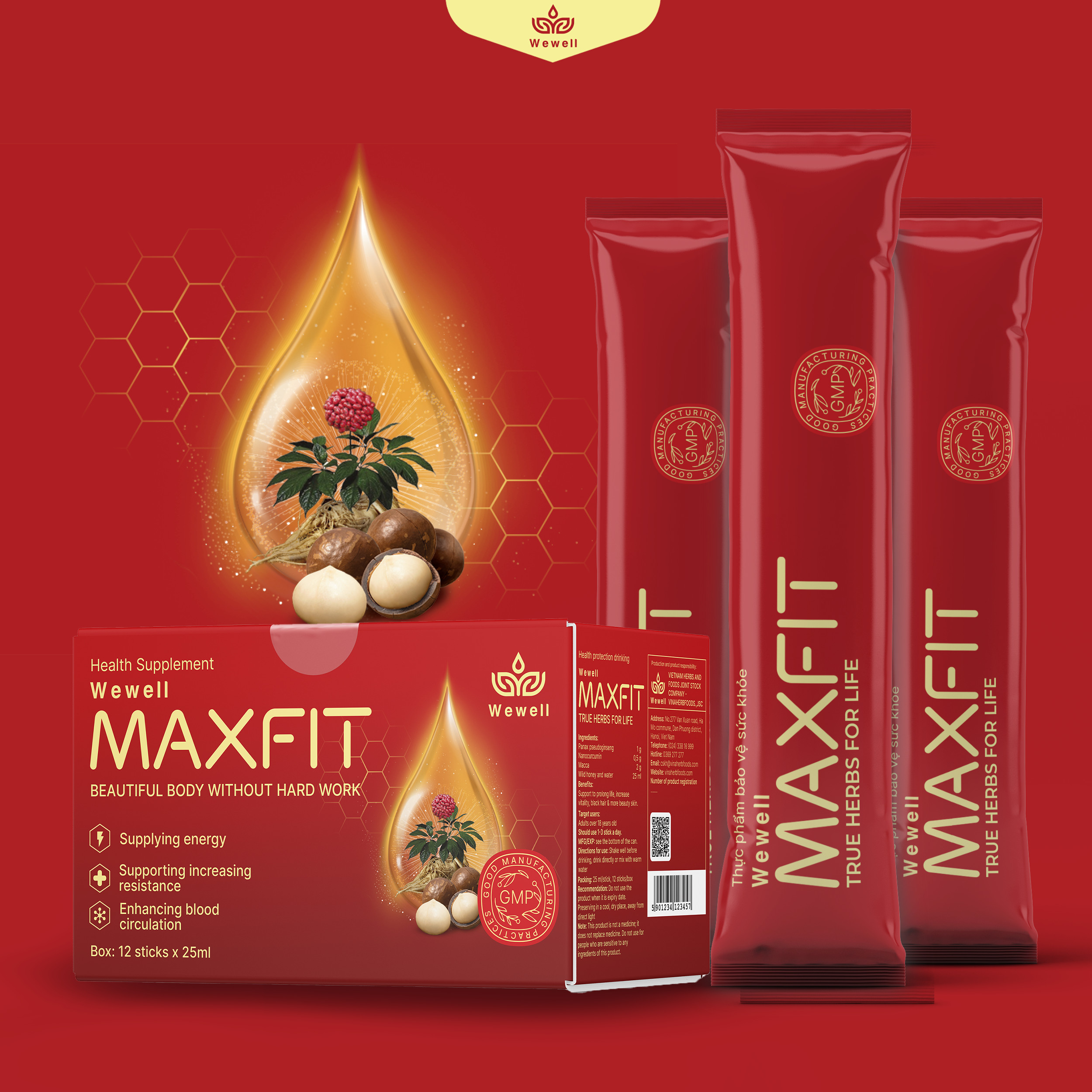 TPBVSK Wewell MaxFit (hộp 12 gói 25 ml)