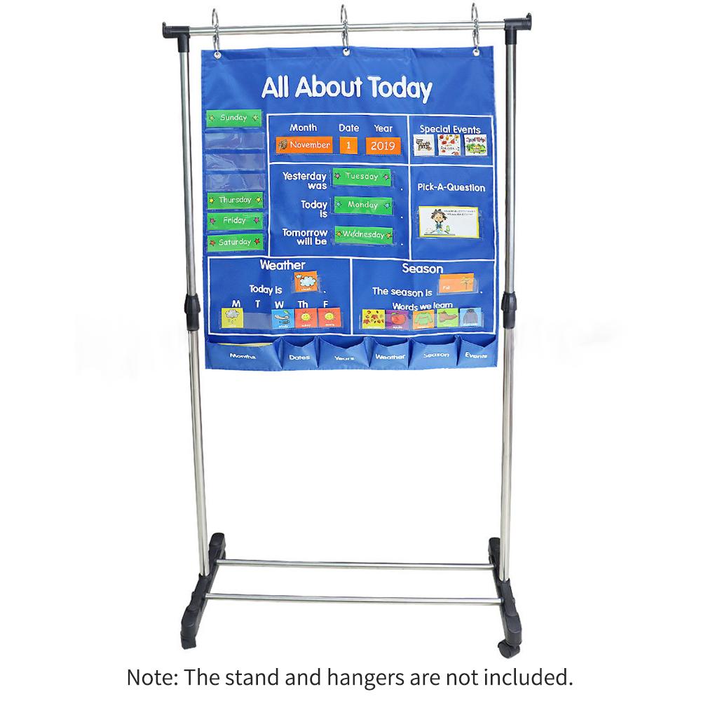 School Classroom Pocket Chart with Date Month Year Week Season Weather Event Cards Teacher Teaching Tool All about Today