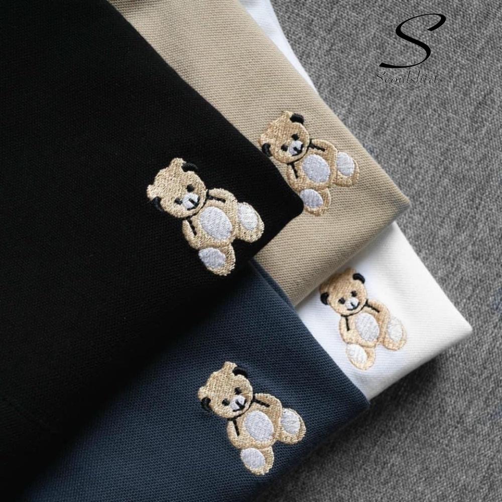 Áo thun nam polo thêu gấu basic cổ bẻ cao cấp vải POLY CÁ SẤU dày dặn thoáng mát trẻ trung năng động - SU 260