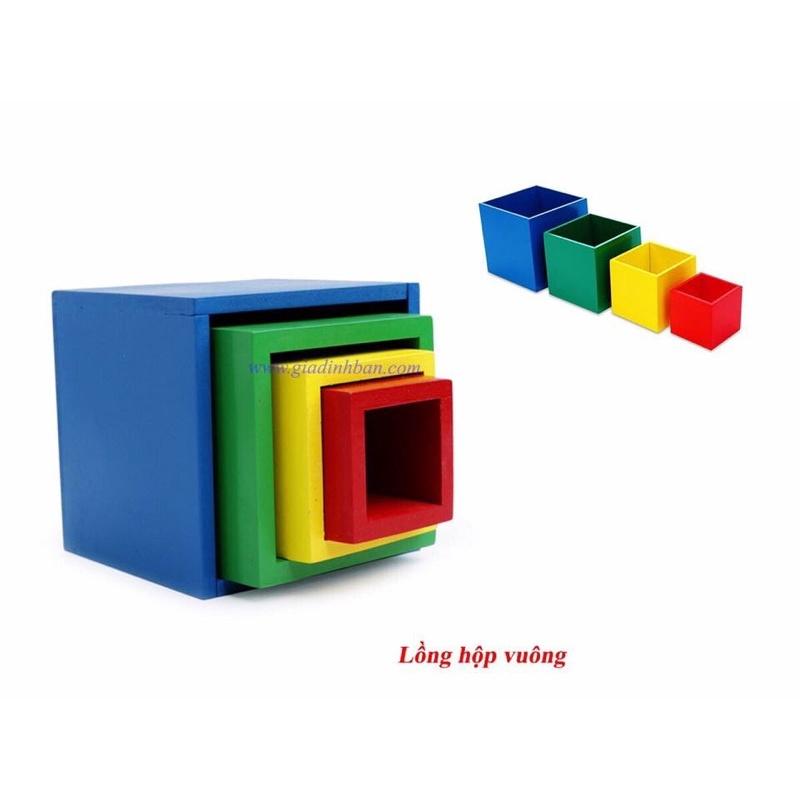 Đồ chơi lồng hộp vuông gỗ trí tuệ việt nam-Đồ chơi thông minh giáo dục cho Bé