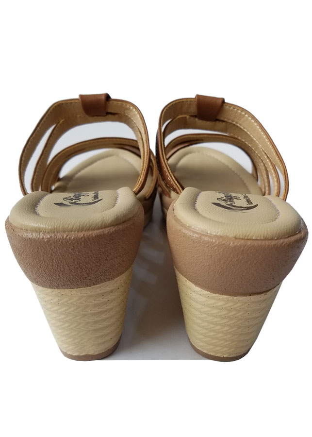 Dép đế xuồng nữ da bò cao 7 cm HKT195