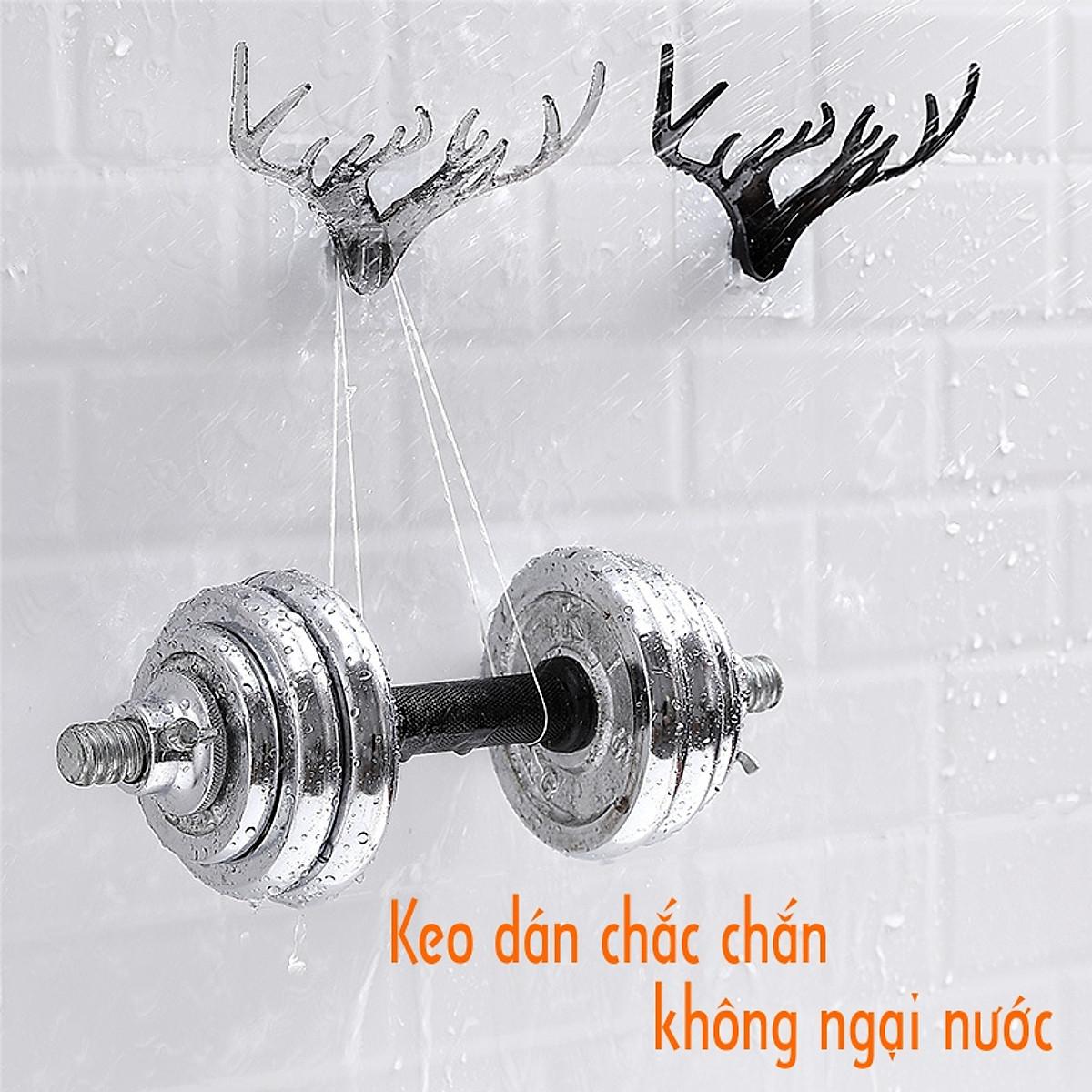 Móc dán tường treo đồ đa năng treo quần áo mũ chìa khóa decor trang trí nhà hình đầu nai sừng hươu
