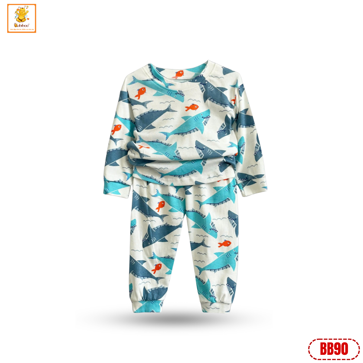 Bộ quần áo cho bé trai, bé gái BABIBOO quần áo dài tay thu đông vải cotton co dãn - BB90