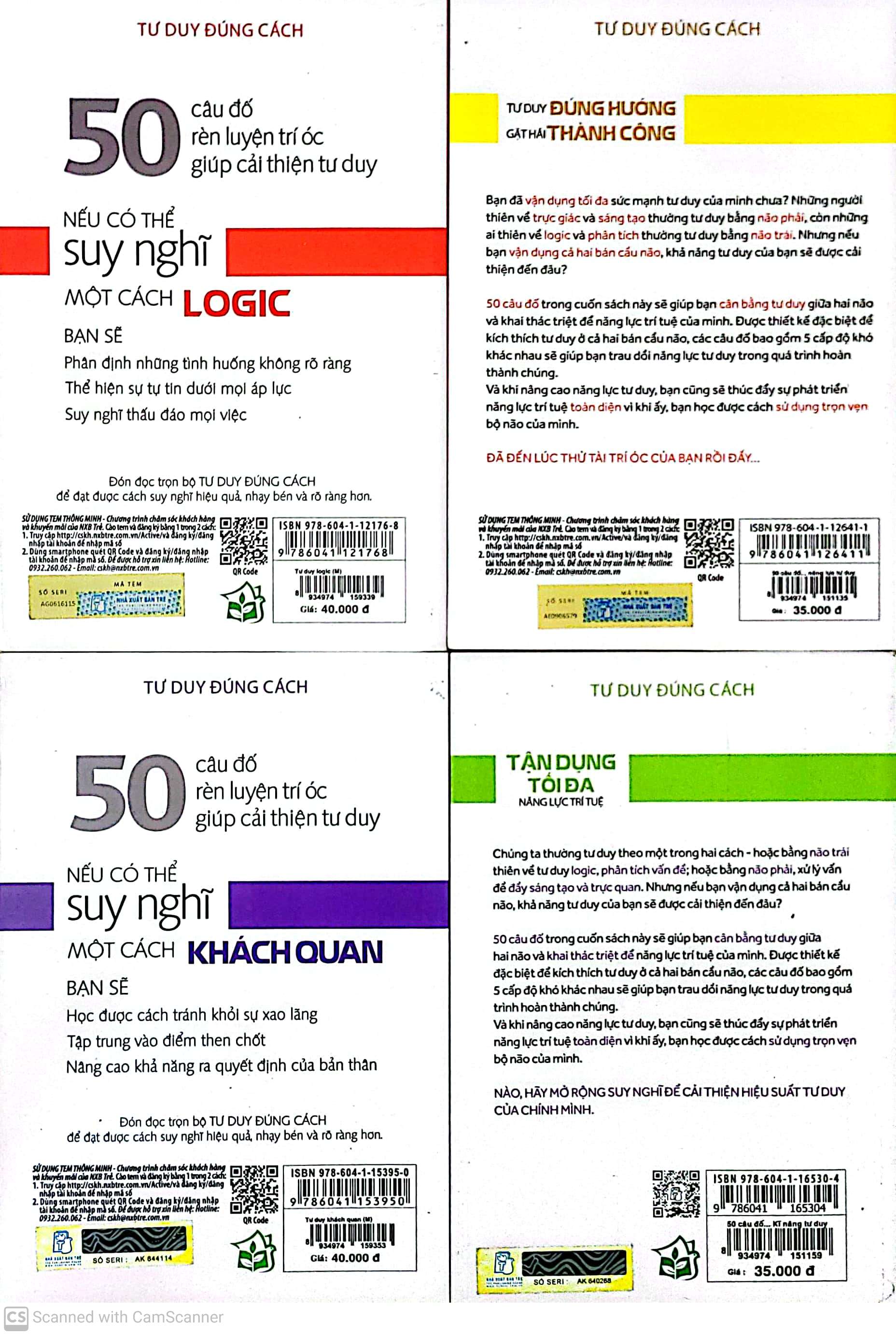 Combo Tư duy đúng cách bằng 50 Câu Đố (Phát triển kĩ năng tư duy, Thúc Đẩy Năng Lực Tư Duy, Tư duy khách quan, Tư duy logic, Tư Duy Chiến Thuật)