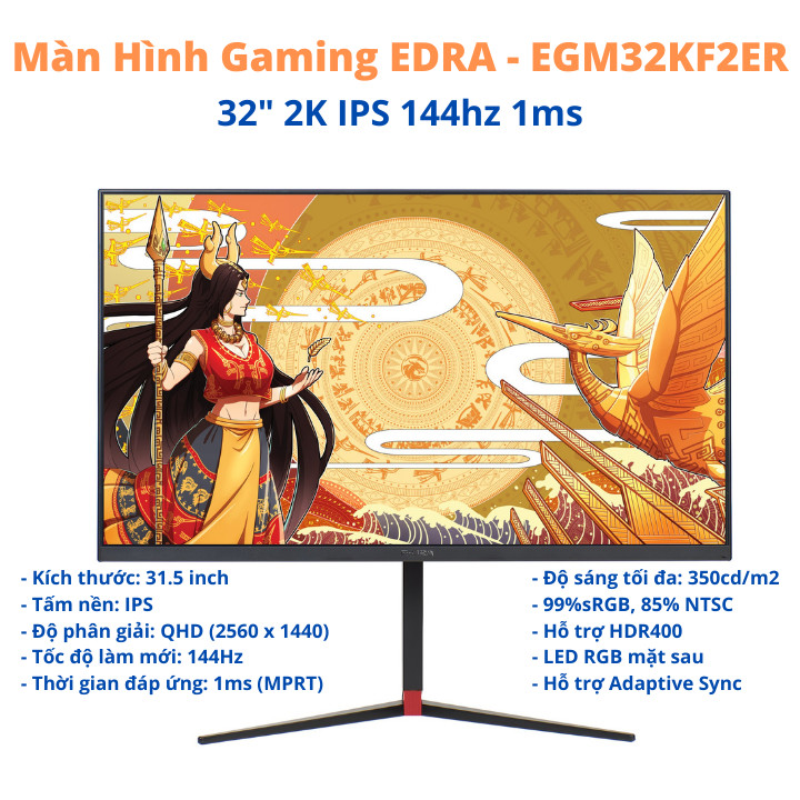 Màn Hình Gaming E-DRA EGMKF2ER 32 inch 2K 144hz - Hàng Chính Hãng