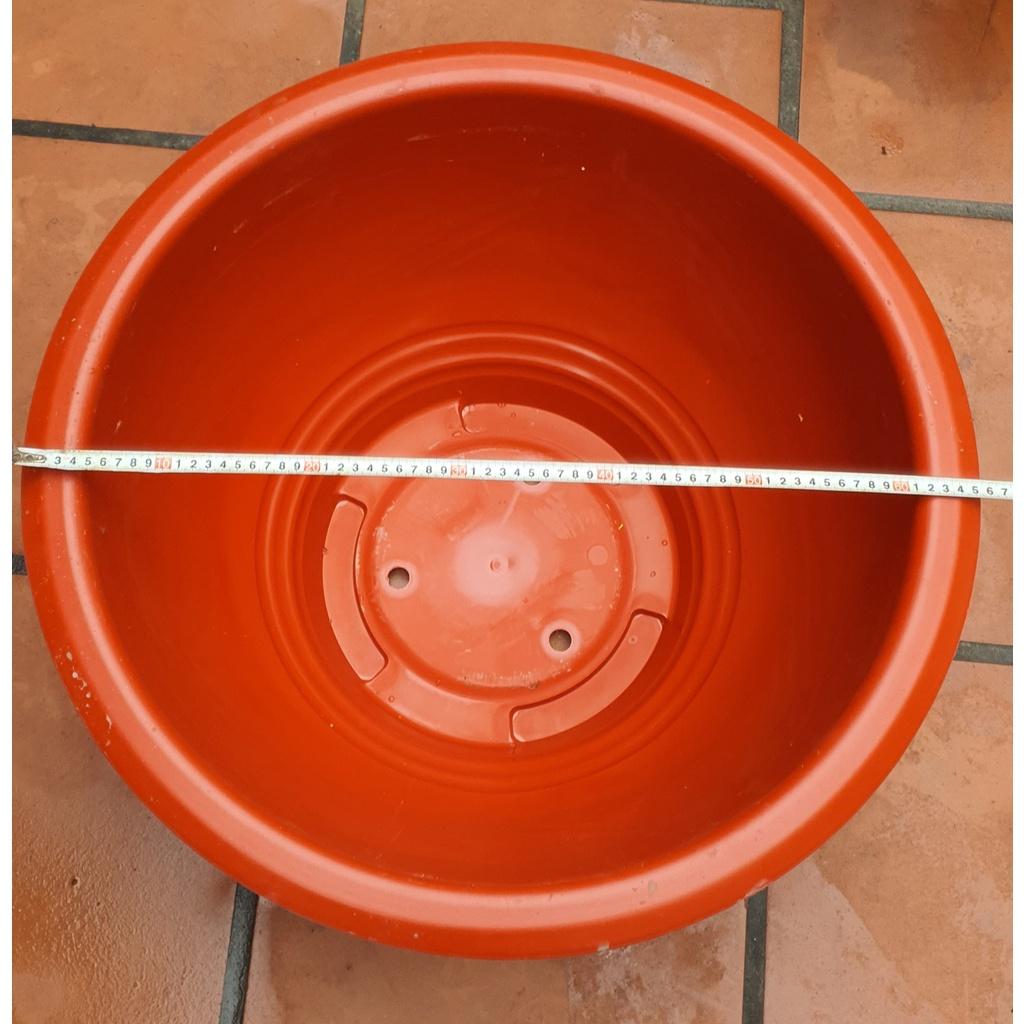 Chậu nhựa tròn T68 đỏ hoa văn Phúc Lộc Thọ