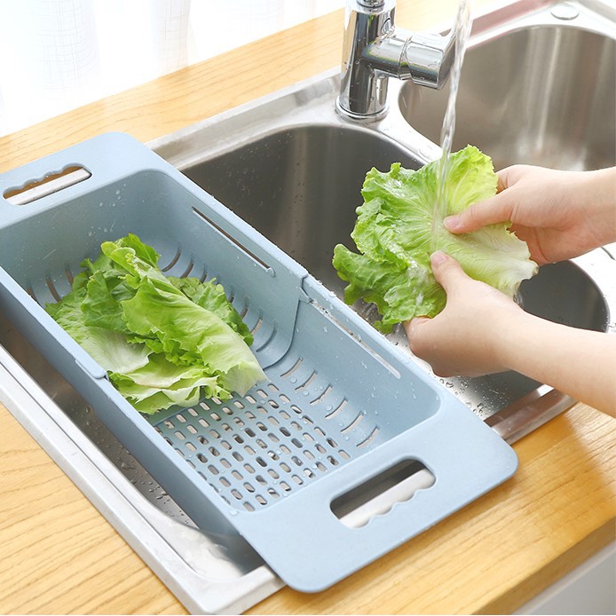 Rổ Gác Bồn Rửa Bát Gấp Gọn Đa Năng Lúa Mạch Tiện Dụng
