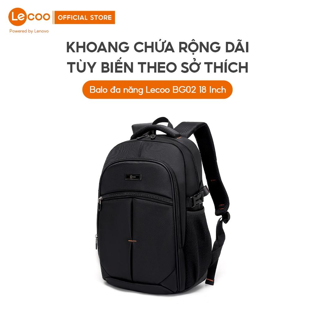 Balo đa năng Lecoo BG02 cao cấp chống nước nhiều ngăn tiện ích, kích thước 18 inch - BH24 tháng Hàng nhập khẩu