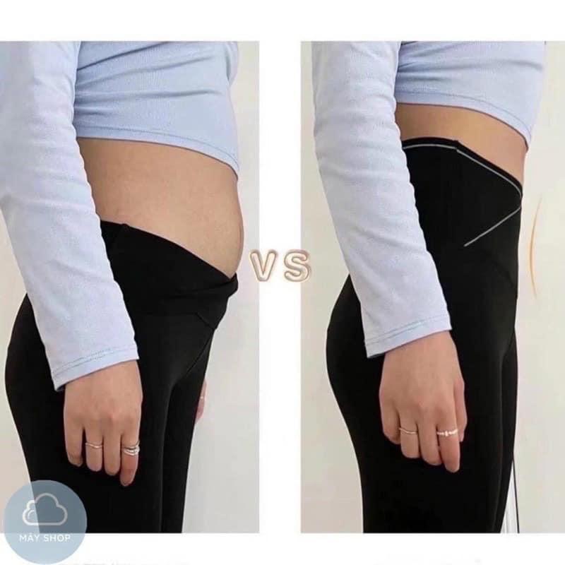 Quần Legging Nữ Cạp Chéo Lưng Cao co dãn - Kiểu Gen Bụng Viền Nổi Hottrend Tôn Dáng
