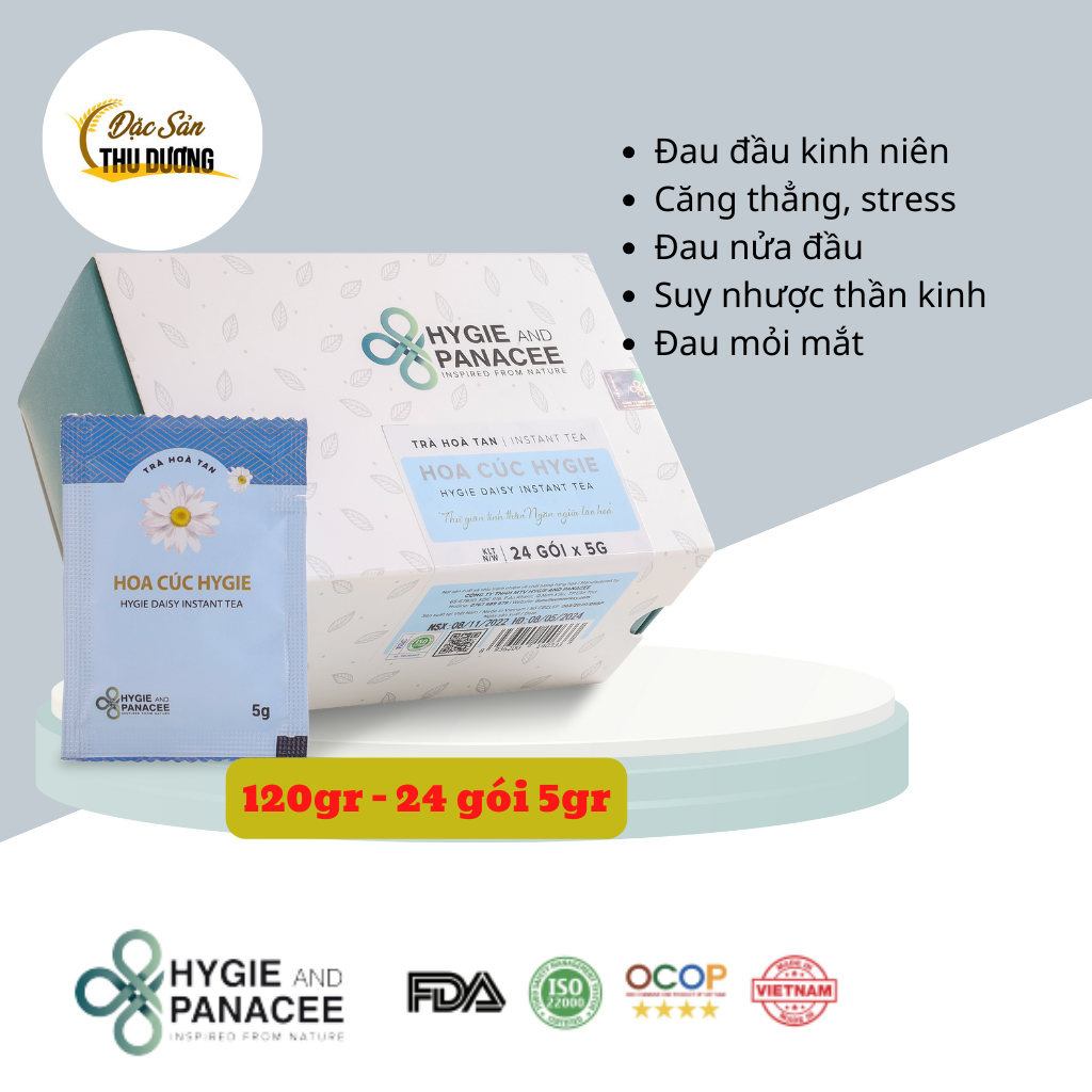 Trà Thảo Dược Hoa Cúc Trắng Hygie Thanh Nhiệt Giải Độc, Hỗ Trợ Chứng Mất Ngủ, Đau Dạ Dày, Đau Bụng Kinh, Giảm Căng Thẳng, Chống Suy Nhược
