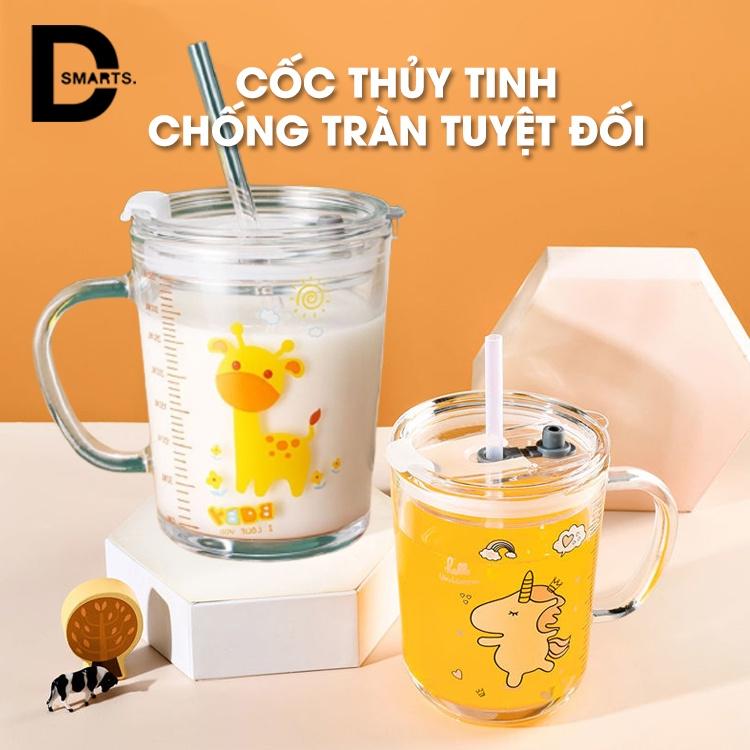 Cốc thủy tinh chống tràn tuyệt đối thiết kế nhỏ gọn,dung tích 400ml dễ dàng mang theo mọi nơi