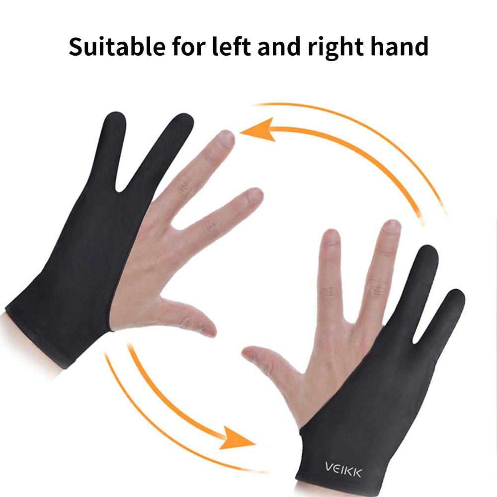 VEIKK Drawing Glove Two-finger Drawing Glove Lightweight Sweatproof Soft Glove for VEIKK Graphics Tablet Graphic Monitor