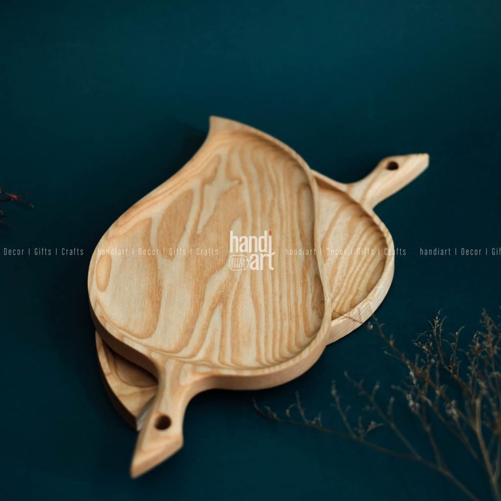 Khay gỗ chiếc lá - khay gỗ decor - Wooden tray