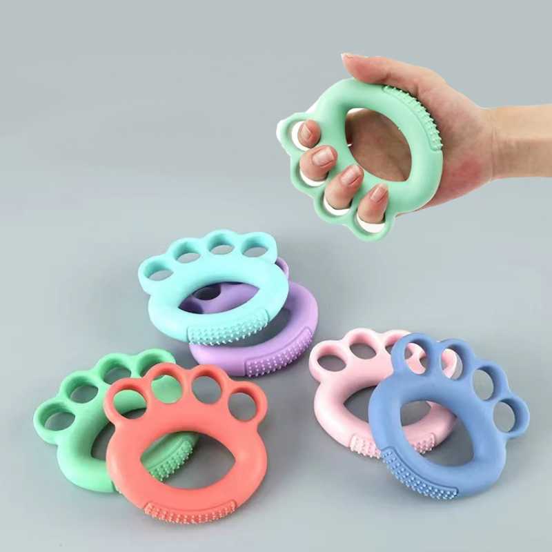 Silicone Finger Grip Phục hồi chức năng Đào tạo Thiết bị tập thể dục dành cho người lớn Trình huấn luyện sức mạnh ngón tay Color: Light Green