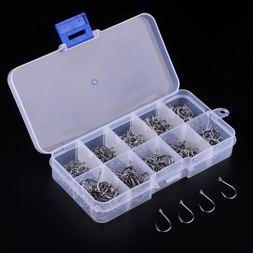 500pcs/box High Carbon Steel Fishing Hooks Offset Hook Octopus Circle Hooks