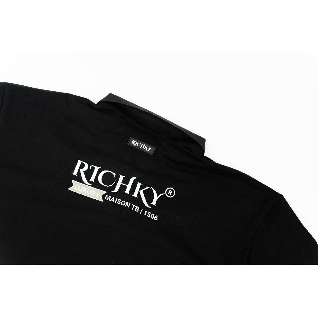 Áo Polo Unisex Richky Luxury Maison TB Polo Đen – RKO2