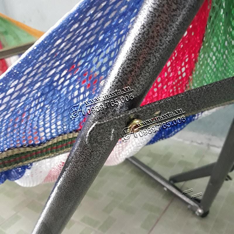 Võng xếp ban mai dành cho bé, võng xếp trẻ em lưới cán gỗ VXBMTE