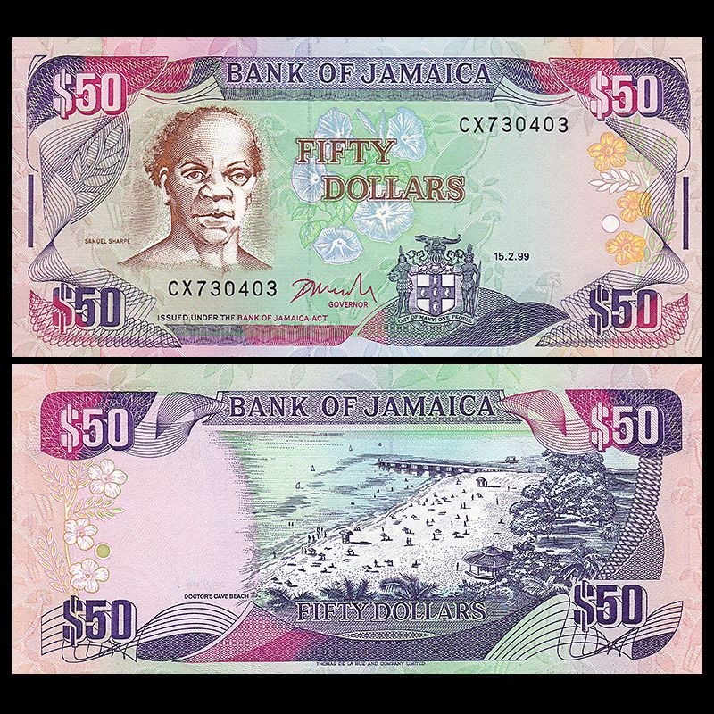 Tiền xưa Jamaica mệnh giá 50 dollars 1999 sưu tầm